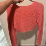Edikted Wildfox Pink Fuzzy Cropped Sweater Photo 1