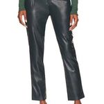 BCBGeneration Hunter Green Faux Leather Pants XS Belted Tapered High Waist NEW Photo 0