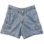 Riders Vintage Denim Cargo Shorts Womens 10 M Pockets High Waist Light Wash 90s Blue Photo 0