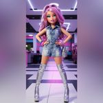 VINTAGE Y2K Acid Wash Stretch Denim Coverall Mini Dress Size Medium‎ Blue Photo 7