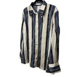 Mango  Ivanka Block Stripe Satin Shirt Size 12 NWT Photo 2