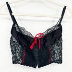 Nan Flower Womens VTG Vintage Coquette Whimsigoth Lace Cami Crop Corset Top M Black Size M Photo 0