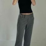 XOXO Vintage Y2K Linen Pinstripe Capri Pants Grey Size 7/8 Photo 0