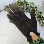 Vintage Kidskin Leather Gloves with Embroidered Flower Black Photo 4