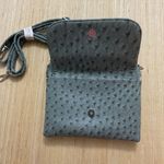 Teal Vegan Ostrich Crossbody Rosette Flower Bag Top Side Zip Outside Pocket Green Photo 5