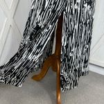 Anne Klein  Lion Head Logo Print Shift Slip Maxi Dress Black White 6 Sleeveless Photo 6