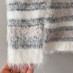 The Limited  Women's Cream, Gray Pink Long Sleeve Pullover Fuzzy Sweater Size S Photo 1