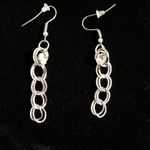 Rhinestone adjustable Bib Necklace w/ Earrings Silver Photo 6