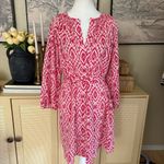 ANTHROPOLOGIE Maeve Ikat Frequencies Mini Dress Button Down Waist Tie Sz L Photo 1