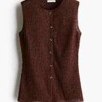 H&M New Brown Textured Jersey Vest Size XL Photo 2