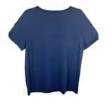 Calvin Klein Navy Blue Rhinestone Logo Buckle Short Sleeve Cotton Blend Tee Sz L Photo 2