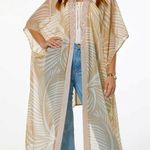 Vince Camuto NWT Palm Print Semi-Sheer Beaded Duster / Long Line Cover-Up Top Photo 0