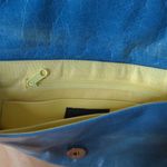 Hobo International Distressed Turquoise Buckle Leather Clutch Wristlet Handbag Photo 3