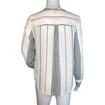 Who What Wear  Shirt Womens Extra Small White Black Red Stripe Blouse Office Work Photo 3