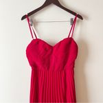 Lulus LuLu’s Red Sweetheart Neck Pleated Maxi Dress Formal Evening Gown Size Large Photo 1