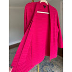 Talbots  Knit Cardigan Hot Pink Open Front Sweater Autumn Winter Preppy Cozy Warm Photo 3