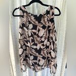 M Made In Italy Silk Blend Flowy Sheer Floral Lined Sleeveless Tank Top Blouse L Black Size L Photo 2