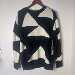 Worthington PL Geometric Chunky Black and White Knit Sweater Photo 1