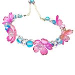 Fairy bracelet with Cotton Candy Glass Beads, Mermaid Beads and Crystals Blue Photo 0