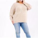Andthewhy Oui Yes Graphic Embroidered Pullover Sweater Photo 11