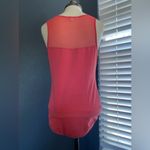 Ambiance apparel sheer bodysuit Button Clasp Down size large Coral sleeveless Photo 4