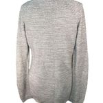 Loft cotton crochet knit long sleeve crew neck pull over lightweight sweater Photo 2