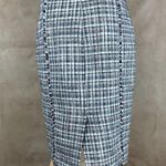 J.Crew Cotton Navy/White Tweed Pencil Skirt Size 0 Photo 7