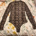 AQUA Mockneck snakeskin mesh bodysuit Photo 0