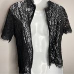 ZARA  TRAFALUC Top Womens Size Medium Colorful Embroidered Black Lace Maximalist Photo 5