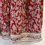 Madewell Pintucked Puff-Sleeve Midi Dress in Red Floral Fall Dress Size 00 NWT Photo 12
