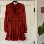 Ulla Johnson  Crimson Callista Silk Ruffle Dress Size 8 Tie Neck As Seen‎ On TV Photo 3