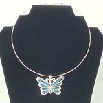 3 Boho Choker Necklaces ~ Silver Butterfly ~ Gold ~ Wooden Beads Stone Charm Photo 3