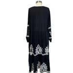 Chico's Chico’s Embroidered Boho Midi Dress Black White Size 3 XL 16 Resort Cruise Photo 3