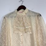 Vintage 1 Park Ave Cream Lace Coquette Union Made Button Down Shirt Size XL Photo 2