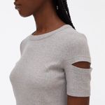 Helmut Lang  Slash sleeve wide rib knit cotton jersey T-shirt mini dress size XS Photo 14