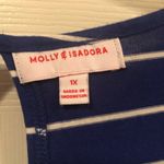 Molly & Isadora blue with white stripes long sleeve tunic sized 1X Photo 2