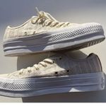 Converse Chuck Taylor Women's Size 8 Lift Herringbone Mesh Low Top Cream White Photo 1