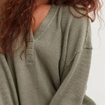 Aerie  LumberJane Waffle Polo Sweatshirt - size XXS Photo 0