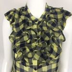 Zoa  New York Plaid Ruffle Blouse Small Sleeveless Cottagecore Chic Photo 1