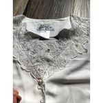 Vintage 90s Satin Beaded Pearl Lace Silk White Going Out Top 14 Old Money Luxury Photo 3