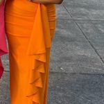 Orange Strapless Formal Dress Size XS Photo 0