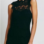 Free People  Intimately Daydream Black Lace High Neck Open Back Mini Dress Small Photo 0