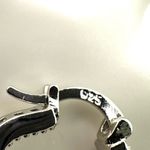 Silver tone rhinestone hoop earrings Photo 4