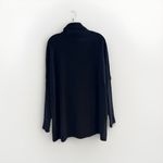 Garnet Hill Size XS Black Wool Cashmere Turtleneck Pouch Oversized Tunic Sweater Photo 5