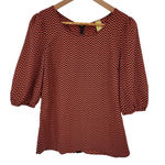 Orange & Black Chevron Striped Top Career Office Professional Colorful Size M Size M Photo 0