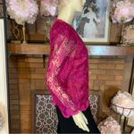 IN THE MOOD VINTAGE 1990'S FUCSHIA PINK LACE STRUCTURED BLOUSE (8) Photo 5