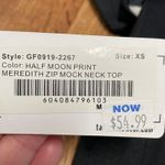 Tail Meredith Mock Neck Zip Short Sleeve Golf Top Half Moon Print Womens Size XS Black Photo 6