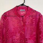 Moonlight  Y S Fashion Top Womens Plus Pink Floral Button Up Asym Sheer Career Photo 1