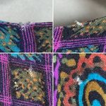 Vintage 90s Jumpsuit Women Cropped Paisley Funky Pattern Rayon Romper Bold Vest Purple Size L Photo 7