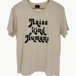 Blank Paige NWT  "Raise Kind Humans” Graphic Short Sleeve Tee | Medium | Ivory Photo 0